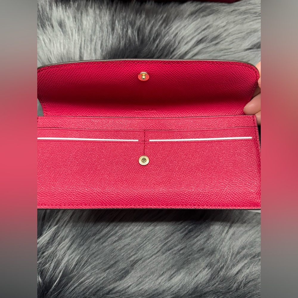 Coach Minetta Bright Pink Crossgrain Leather Shoulder Bag & Matching Wallet Set - Picture 10 of 13